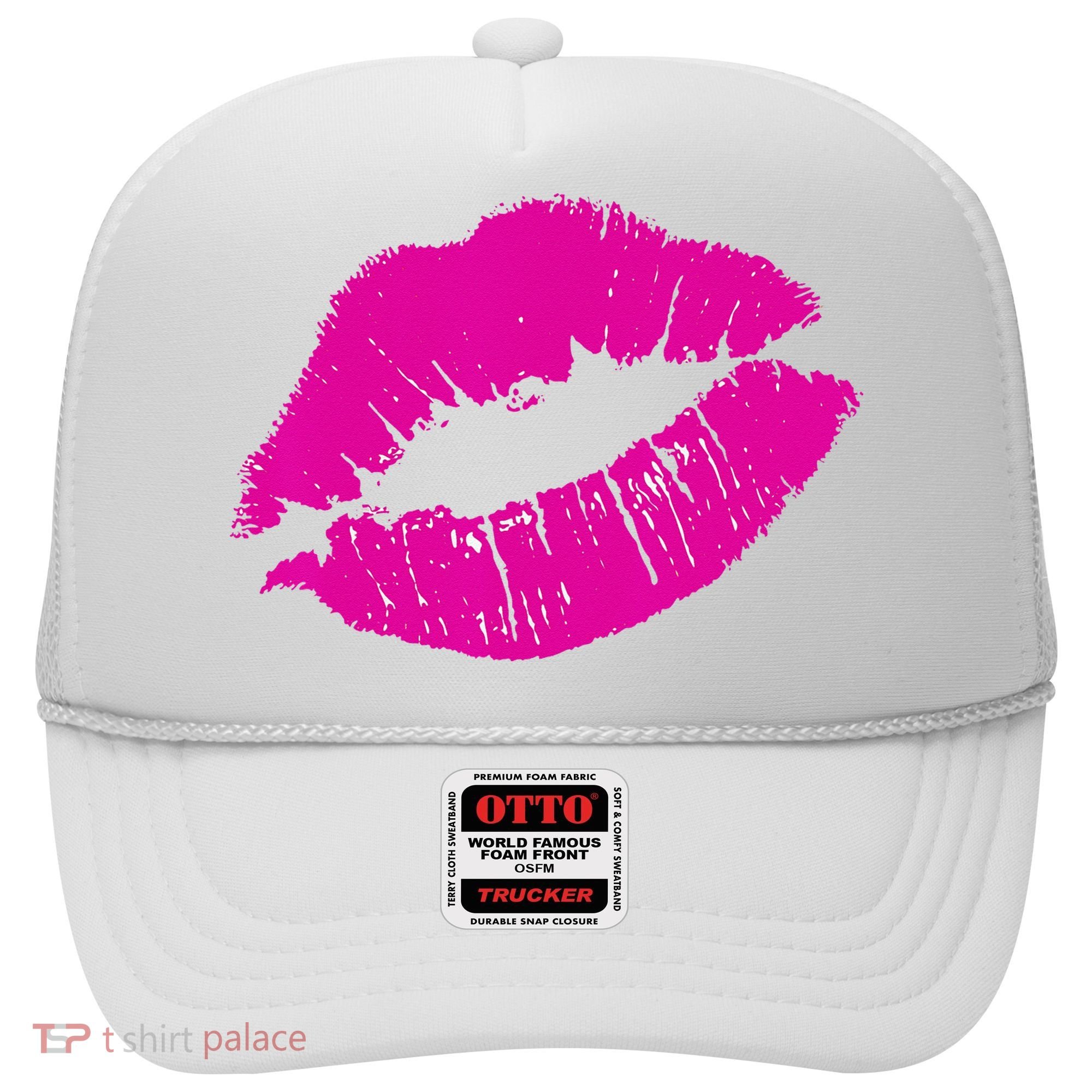 80s Pink Lips Bright Pop Culture 1980s Lovers Gift Hat