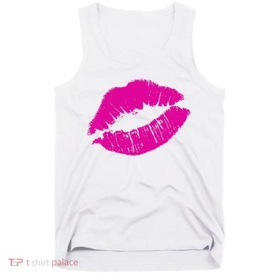 80s Pink Lips Bright Pop Culture 1980s Lovers Gift Tank Top