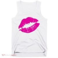 80s Pink Lips Bright Pop Culture 1980s Lovers Gift Tank Top thumb 0