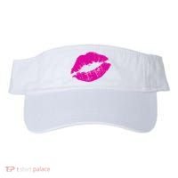 80s Pink Lips Bright Pop Culture 1980s Lovers Gift Visor thumb 0