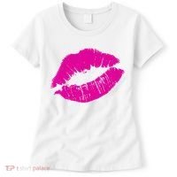 80s Pink Lips Bright Pop Culture 1980s Lovers Gift Women's T-Shirt thumb 0