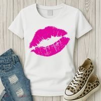 80s Pink Lips Bright Pop Culture 1980s Lovers Gift Women's T-Shirt thumb 3