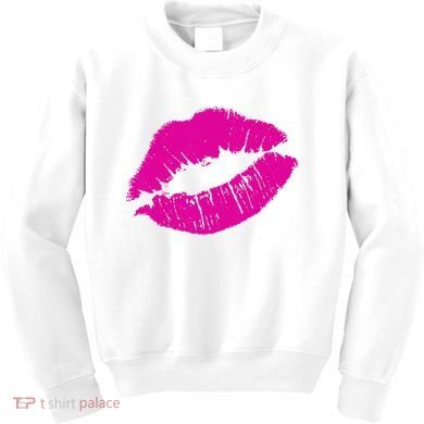 80s Pink Lips Bright Pop Culture 1980s Lovers Gift Kids Sweatshirt