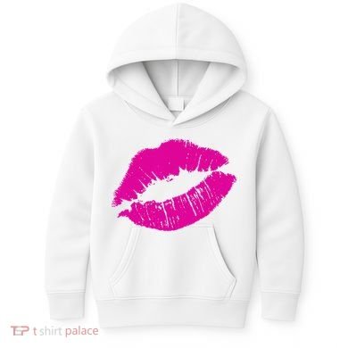 80s Pink Lips Bright Pop Culture 1980s Lovers Gift Kids Hoodie