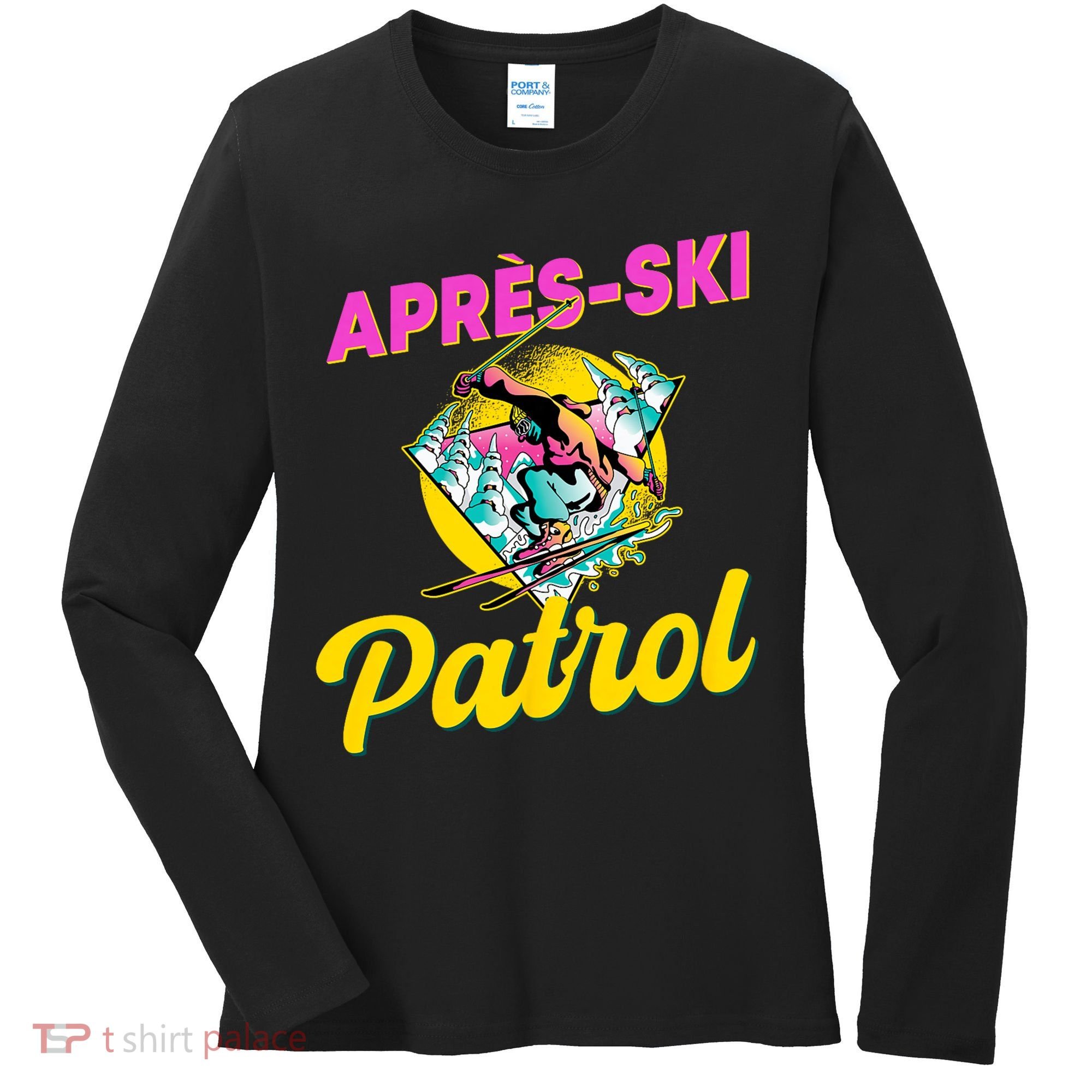 80s Retro Apresski Patrol Wear 90s Skiing Women's Long Sleeve Shirt