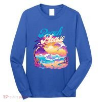 80S Retro Beach Please Vaporwave Scene Summer Vacay Florida Gift Long Sleeve Shirt thumb 0