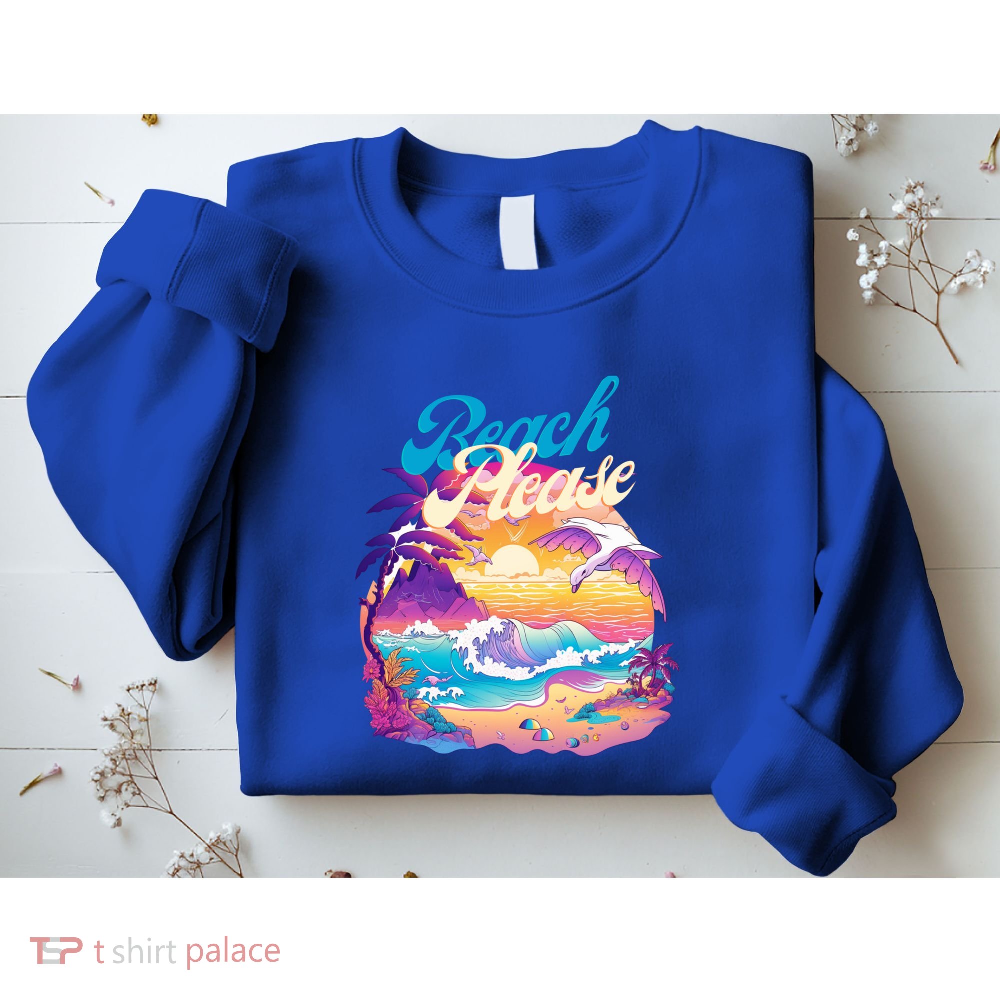 80S Retro Beach Please Vaporwave Scene Summer Vacay Florida Gift Sweatshirt
