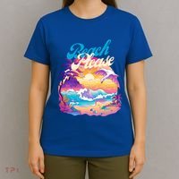 80S Retro Beach Please Vaporwave Scene Summer Vacay Florida Gift T-Shirt thumb 4