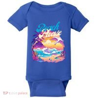 80S Retro Beach Please Vaporwave Scene Summer Vacay Florida Gift Baby Bodysuit thumb 0