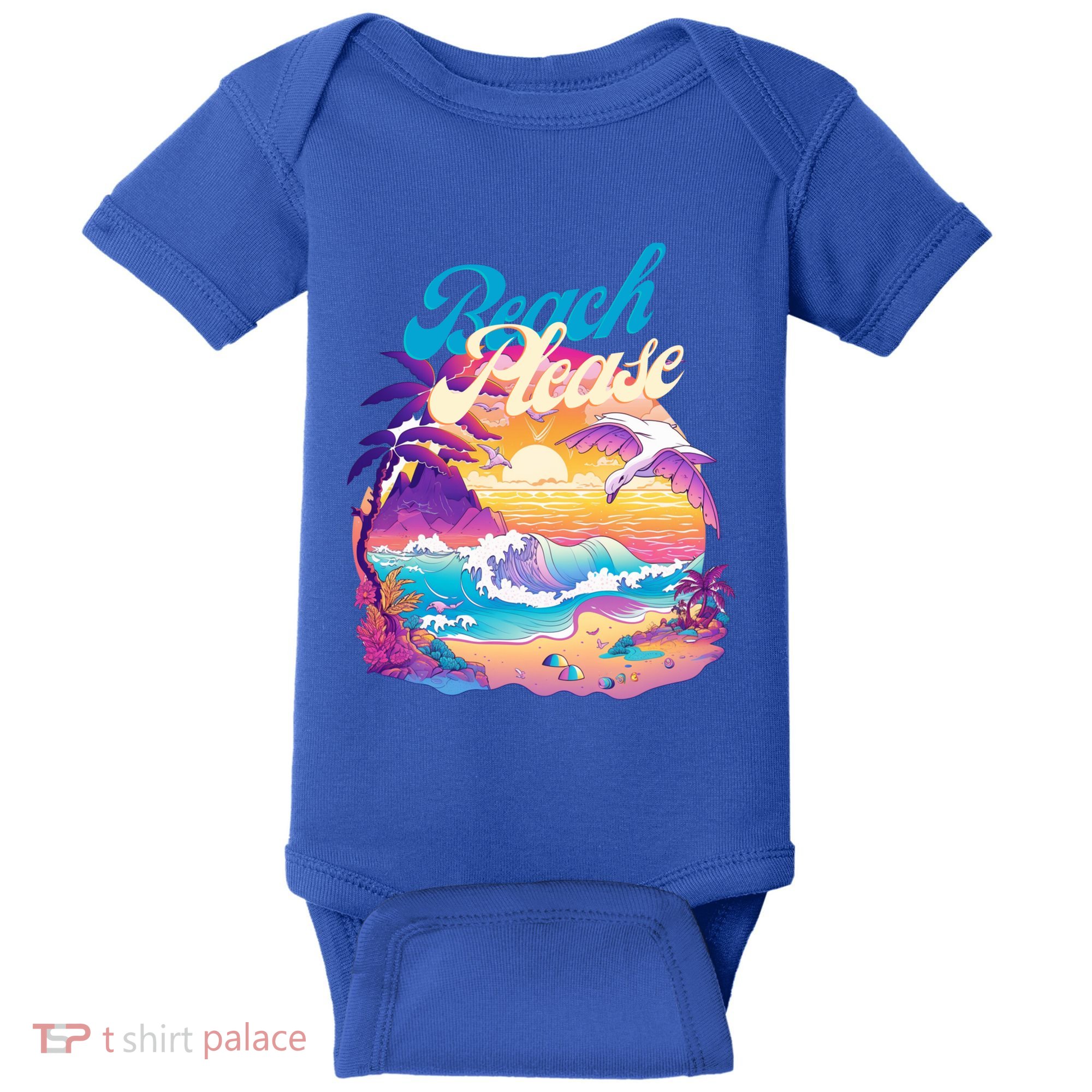 80S Retro Beach Please Vaporwave Scene Summer Vacay Florida Gift Baby Bodysuit
