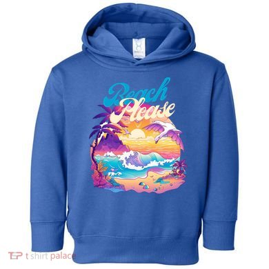 80S Retro Beach Please Vaporwave Scene Summer Vacay Florida Gift Toddler Hoodie