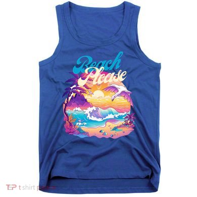 80S Retro Beach Please Vaporwave Scene Summer Vacay Florida Gift Tank Top