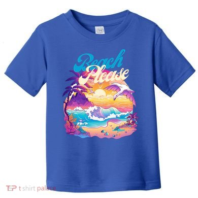 80S Retro Beach Please Vaporwave Scene Summer Vacay Florida Gift Toddler T-Shirt