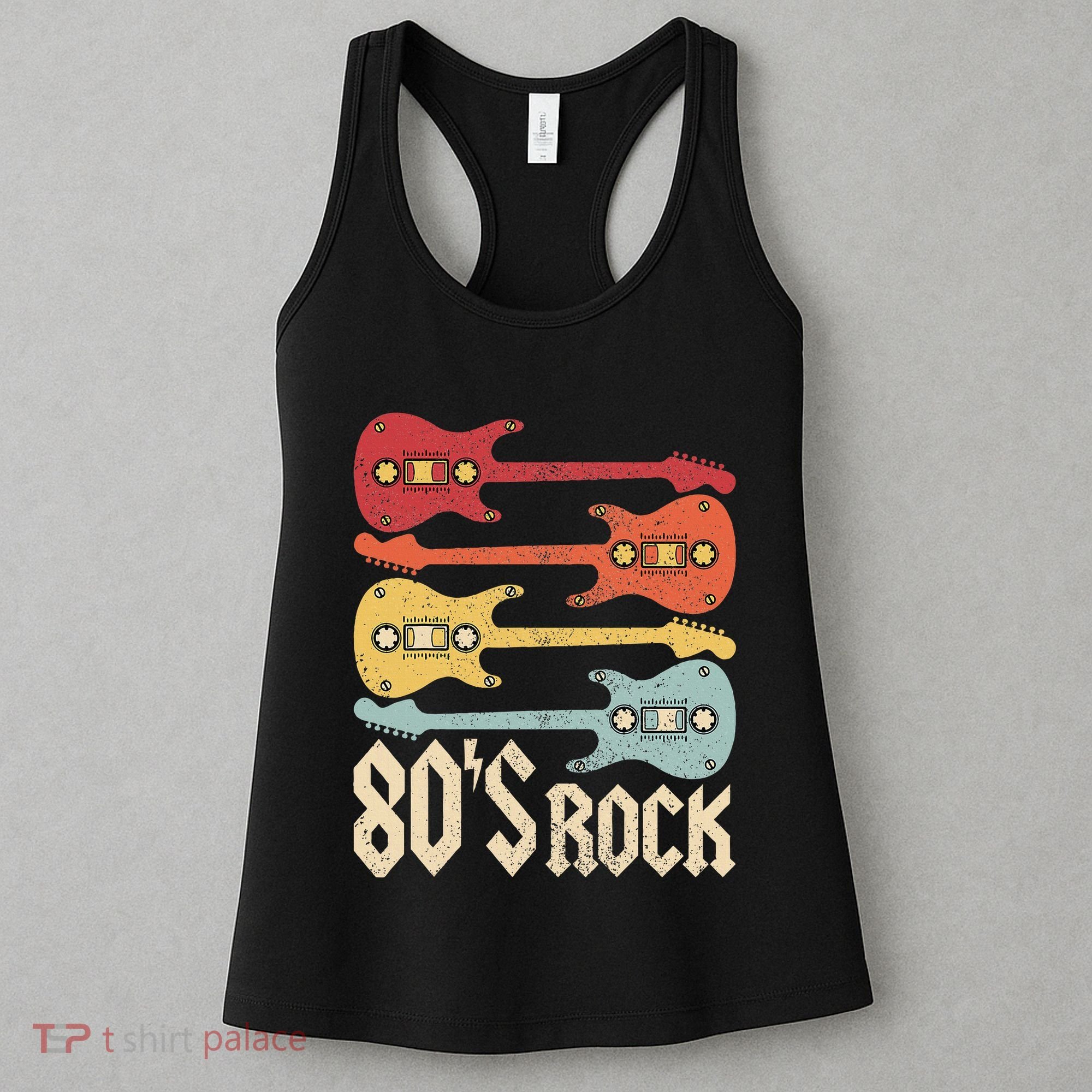80s Rock Band Guitar Cassette Tape 1980s 80s Women's Tank Top
