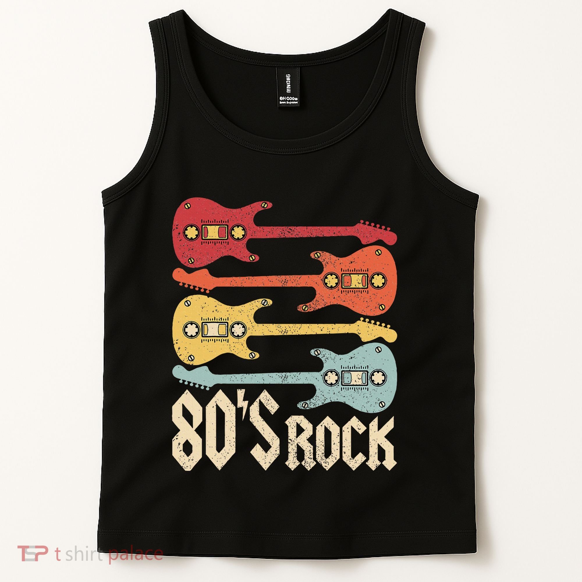 80s Rock Band Guitar Cassette Tape 1980s 80s Tank Top