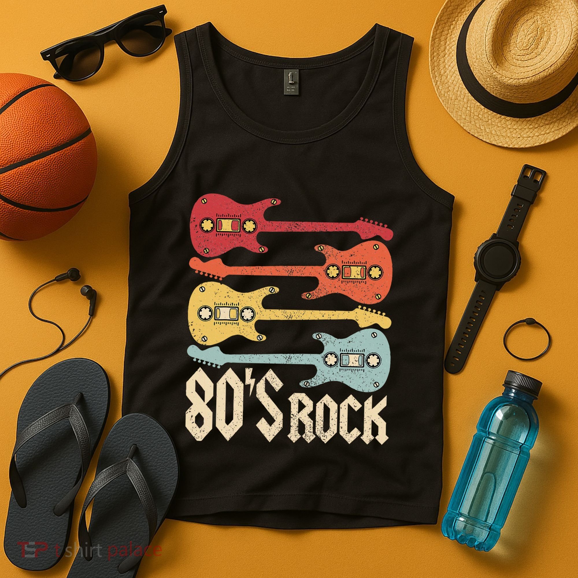 80s Rock Band Guitar Cassette Tape 1980s 80s Tank Top