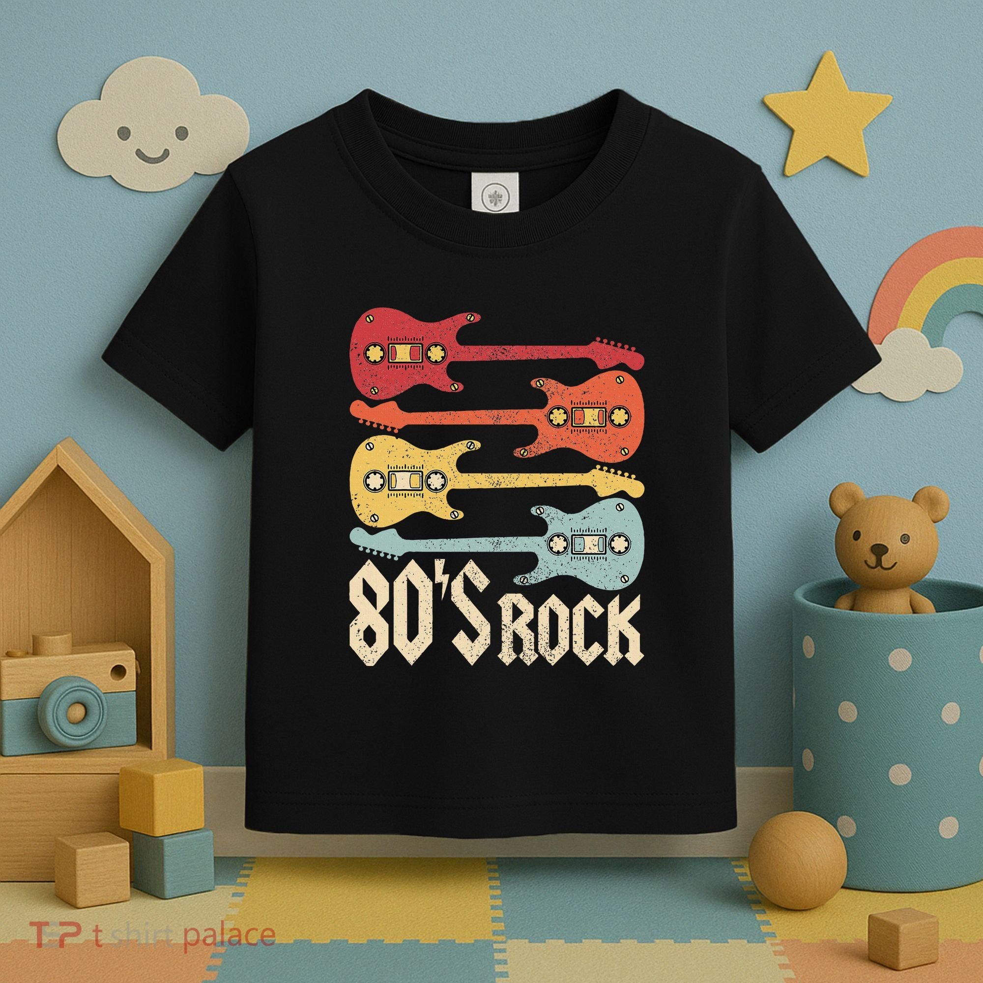 80s Rock Band Guitar Cassette Tape 1980s 80s Toddler T-Shirt