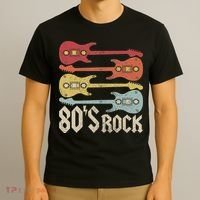 80s Rock Band Guitar Cassette Tape 1980s Vintage 80s Costume T-Shirt thumb 3