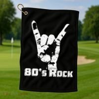 80's Rock Band Back To Retro Rock Lover Golf Towel thumb 1