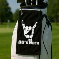 80's Rock Band Back To Retro Rock Lover Golf Towel thumb 2