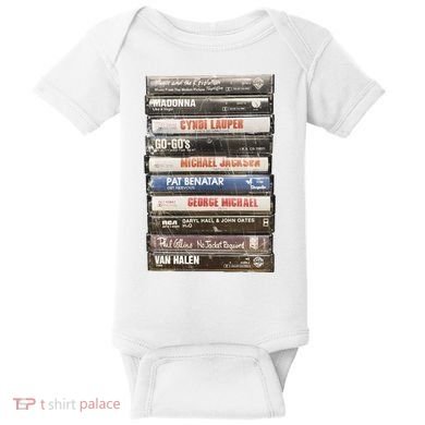 80S Rock Cassette Baby Bodysuit