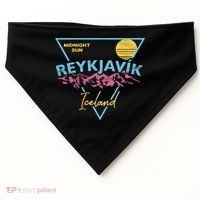 80's Reykjavik Iceland Gift Cute Gift Midnight Sun USA-Made Doggie Bandana thumb 0