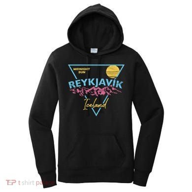 80's Reykjavik Iceland Gift Cute Gift Midnight Sun Women's Hoodie