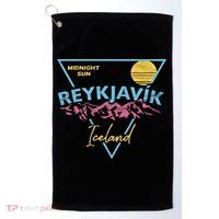 80's Reykjavik Iceland Gift Cute Gift Midnight Sun Golf Towel thumb 0