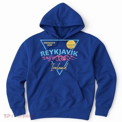 80's Reykjavik Iceland Gift Cute Gift Midnight Sun Hoodie