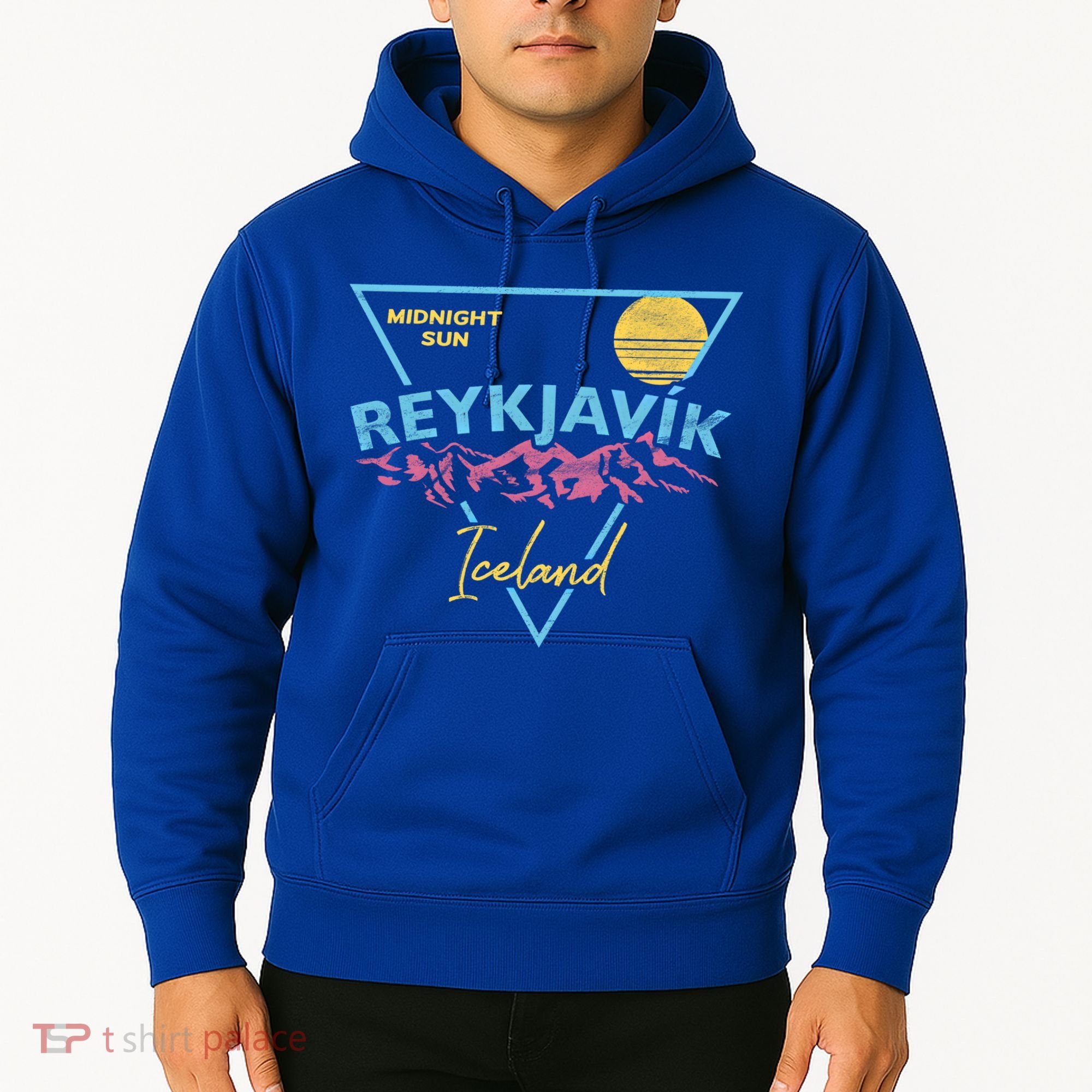 80's Reykjavik Iceland Gift Cute Gift Midnight Sun Hoodie