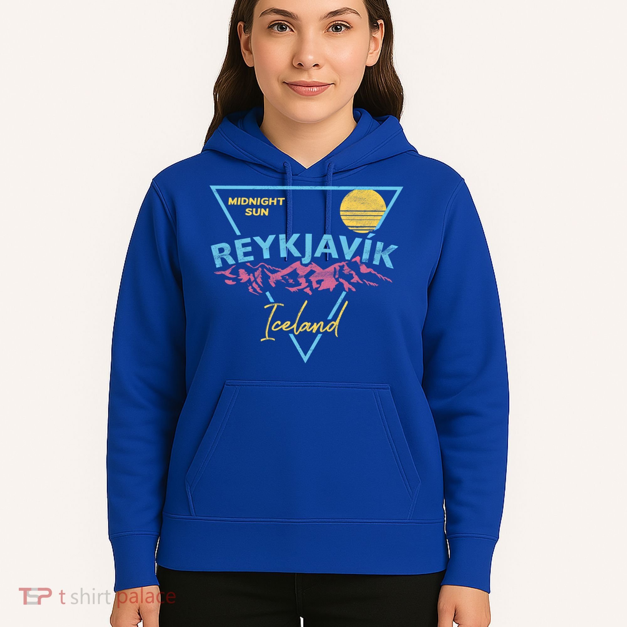 80's Reykjavik Iceland Gift Cute Gift Midnight Sun Hoodie