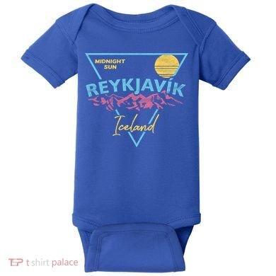 80's Reykjavik Iceland Gift Cute Gift Midnight Sun Baby Bodysuit