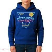 80's Reykjavik Iceland Gift Cute Gift Midnight Sun Kids Hoodie thumb 4