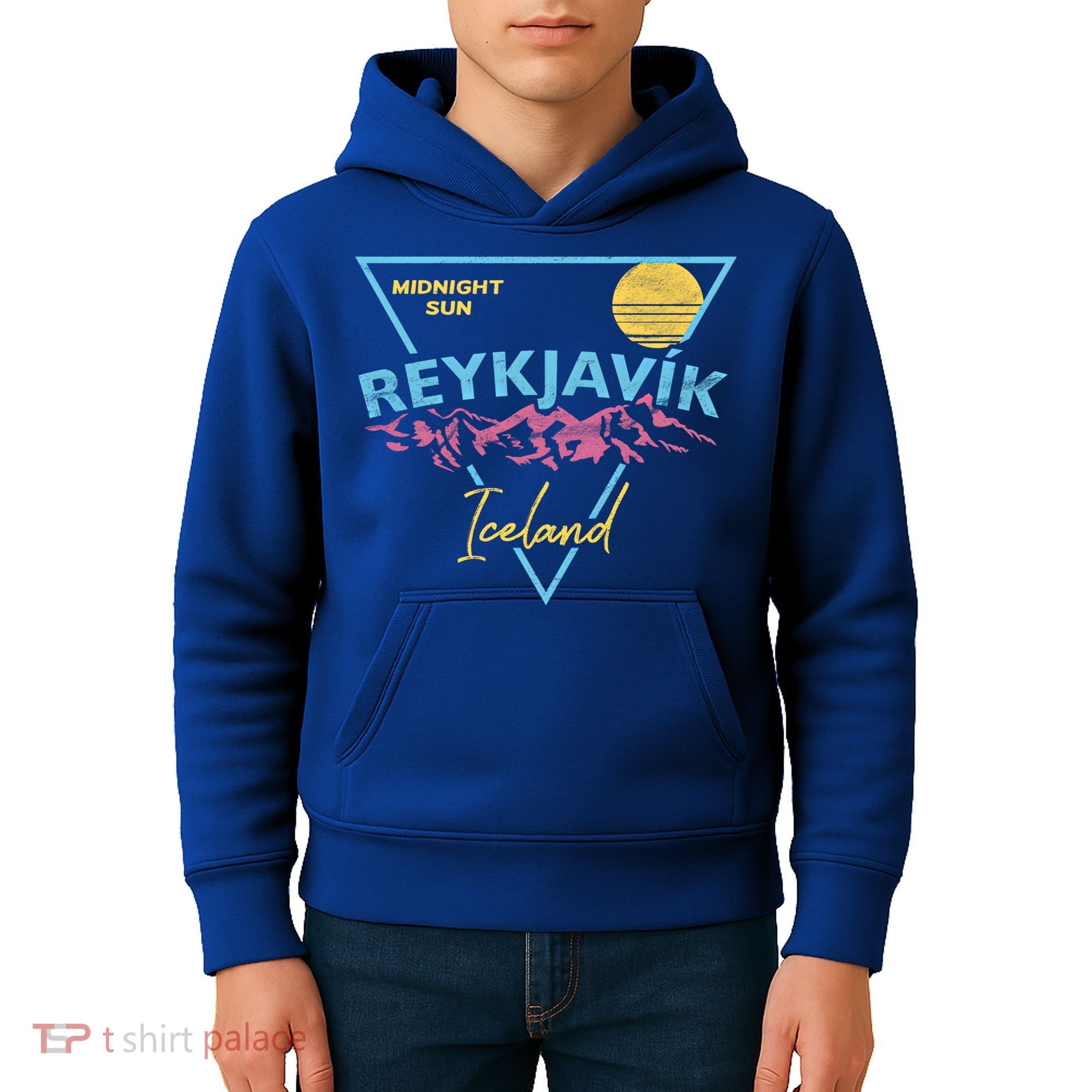 80's Reykjavik Iceland Gift Cute Gift Midnight Sun Kids Hoodie