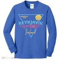 80's Reykjavik Iceland Gift Cute Gift Midnight Sun Kids Long Sleeve Shirt thumb 0