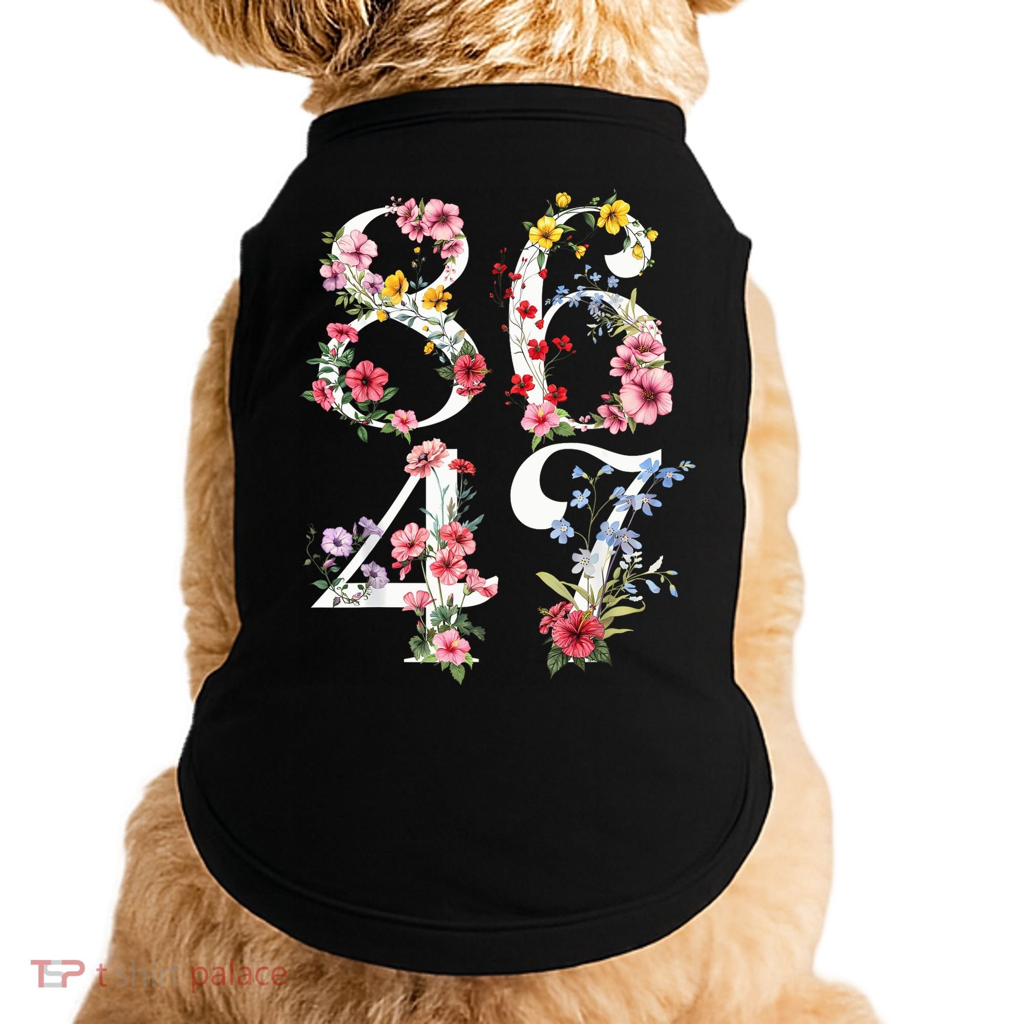 8647 Subtle Anti 45 47 Funny 86 47 Floral Boho Feminist Doggie Tank