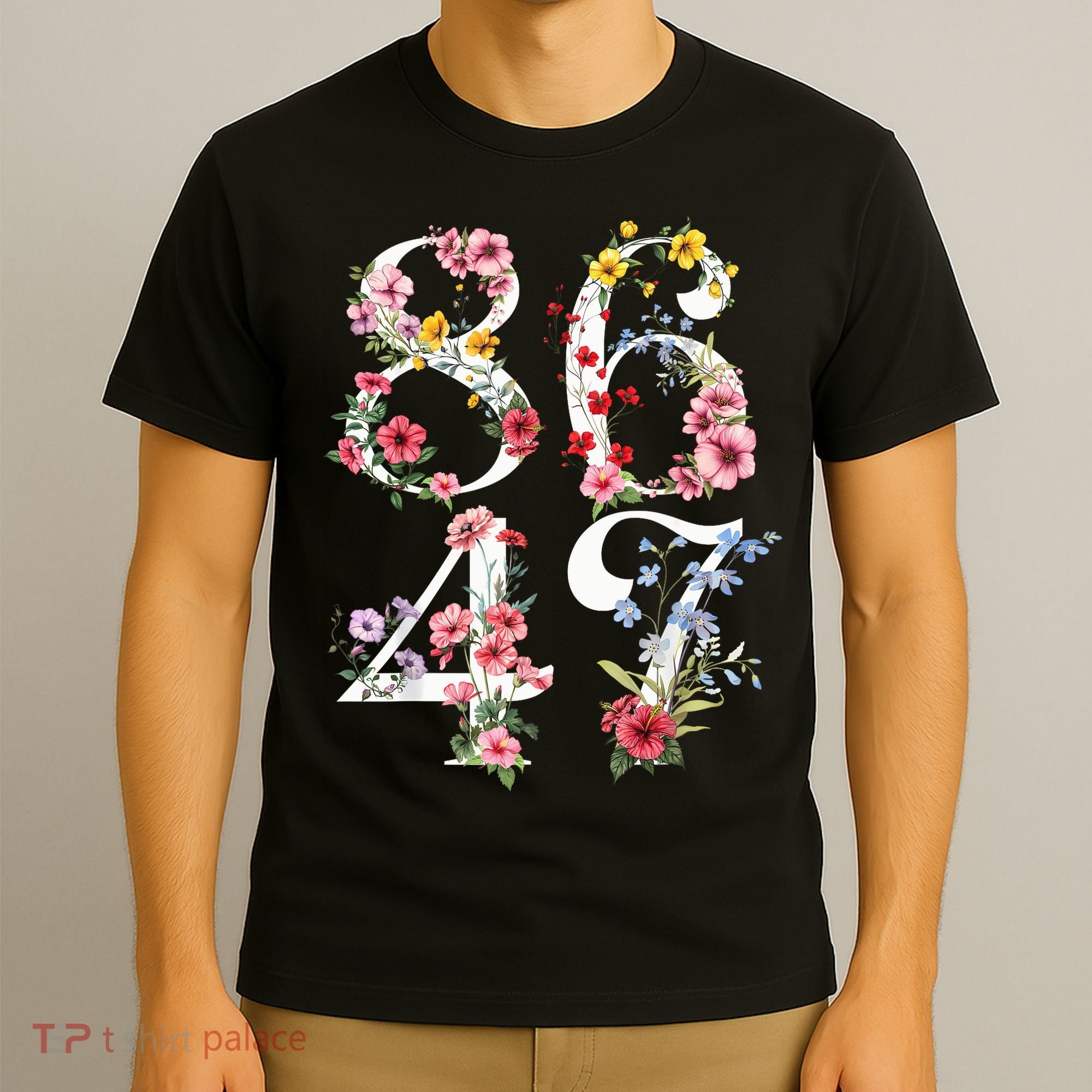 8647 Subtle Anti 45 47 Funny 86 47 Floral Boho Feminist T-Shirt