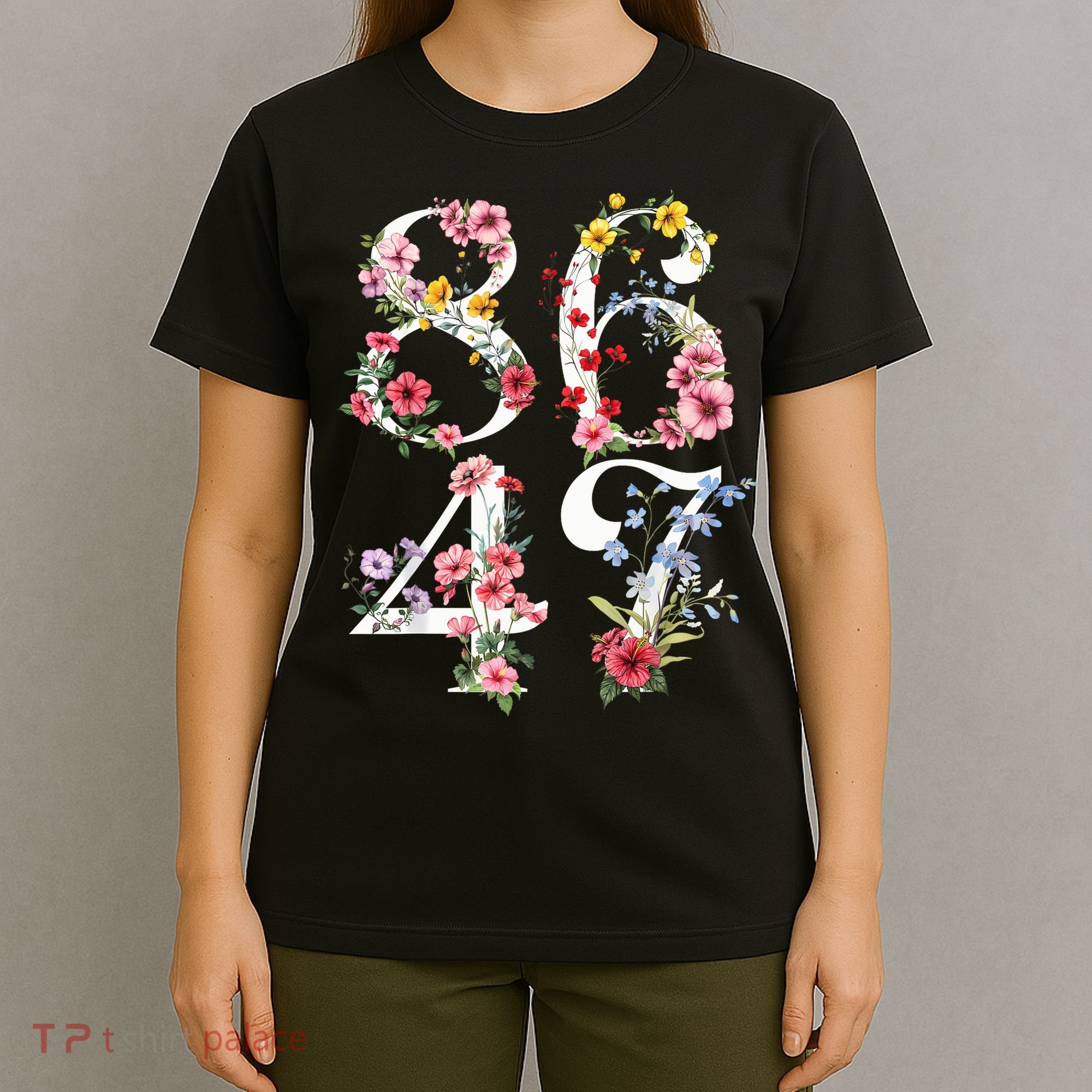 8647 Subtle Anti 45 47 Funny 86 47 Floral Boho Feminist T-Shirt
