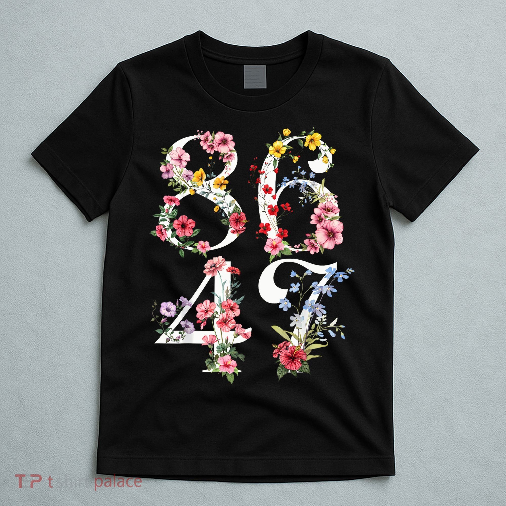 8647 Subtle Anti 45 47 Funny 86 47 Floral Boho Feminist T-Shirt