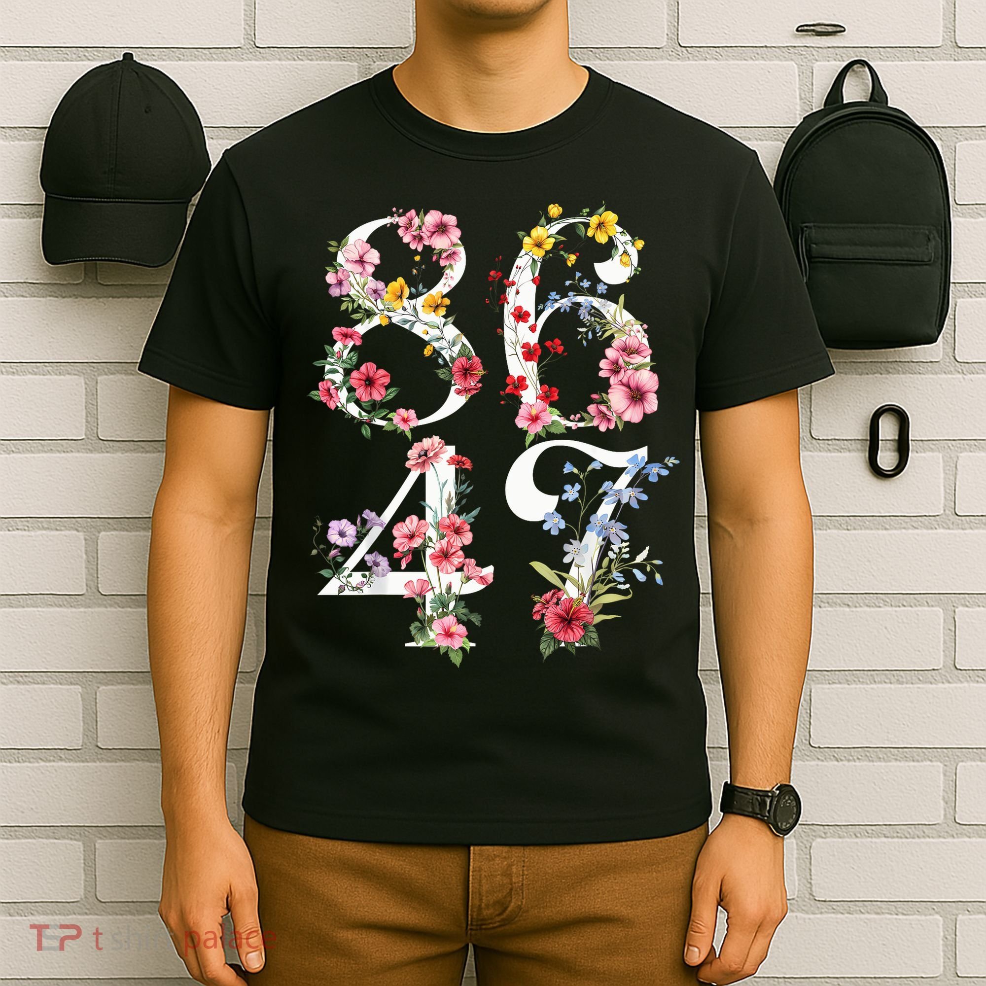 8647 Subtle Anti 45 47 Funny 86 47 Floral Boho Feminist T-Shirt