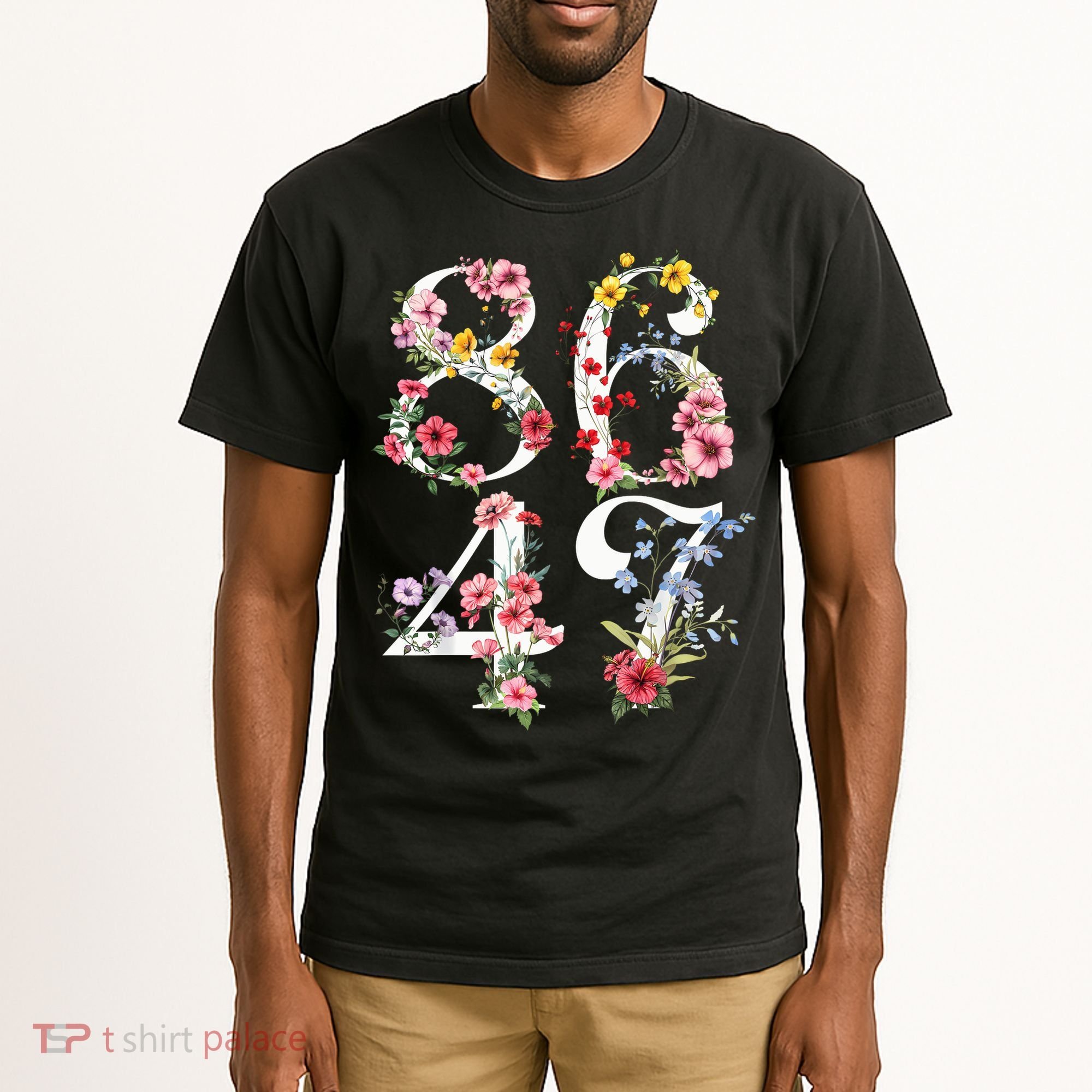 8647 Subtle Anti 45 47 Funny 86 47 Floral Boho Feminist Tall T-Shirt