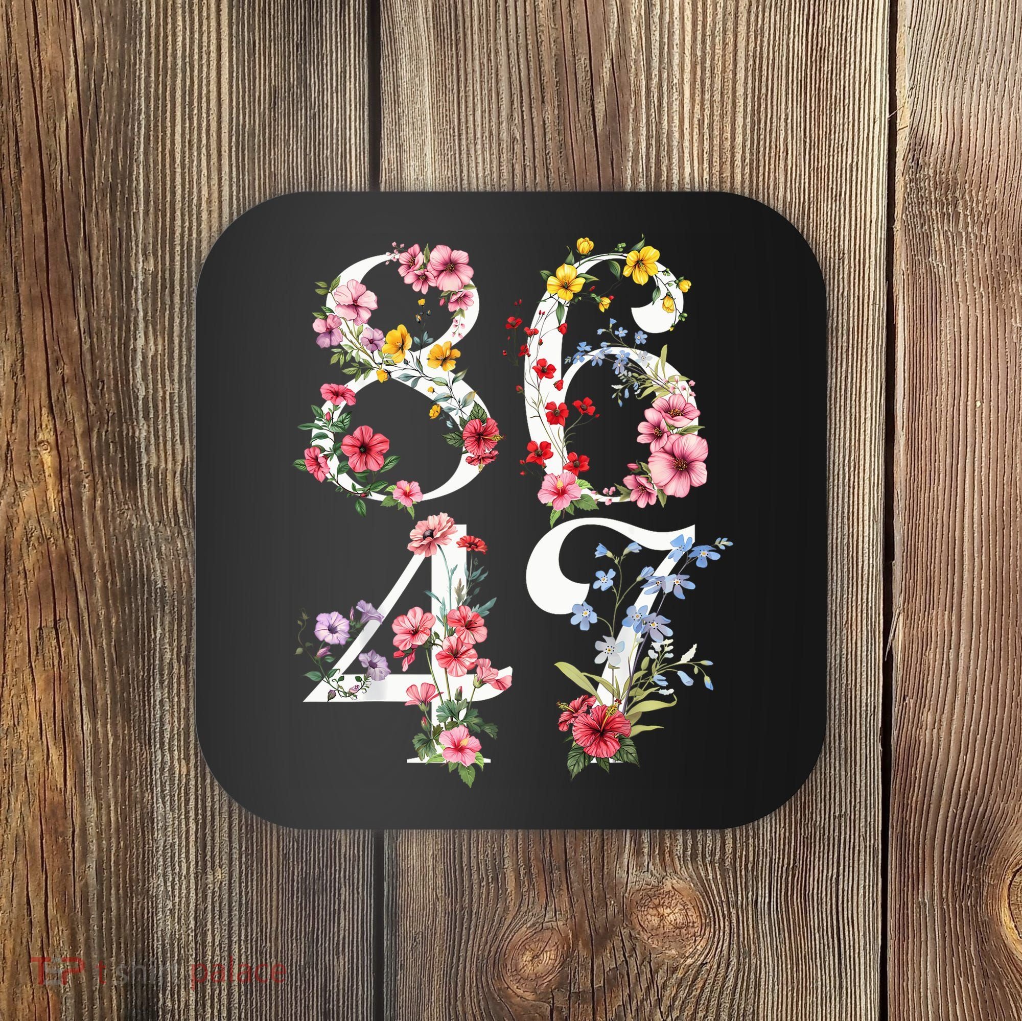 8647 Subtle Anti 45 47 Funny 86 47 Floral Boho Feminist Coaster