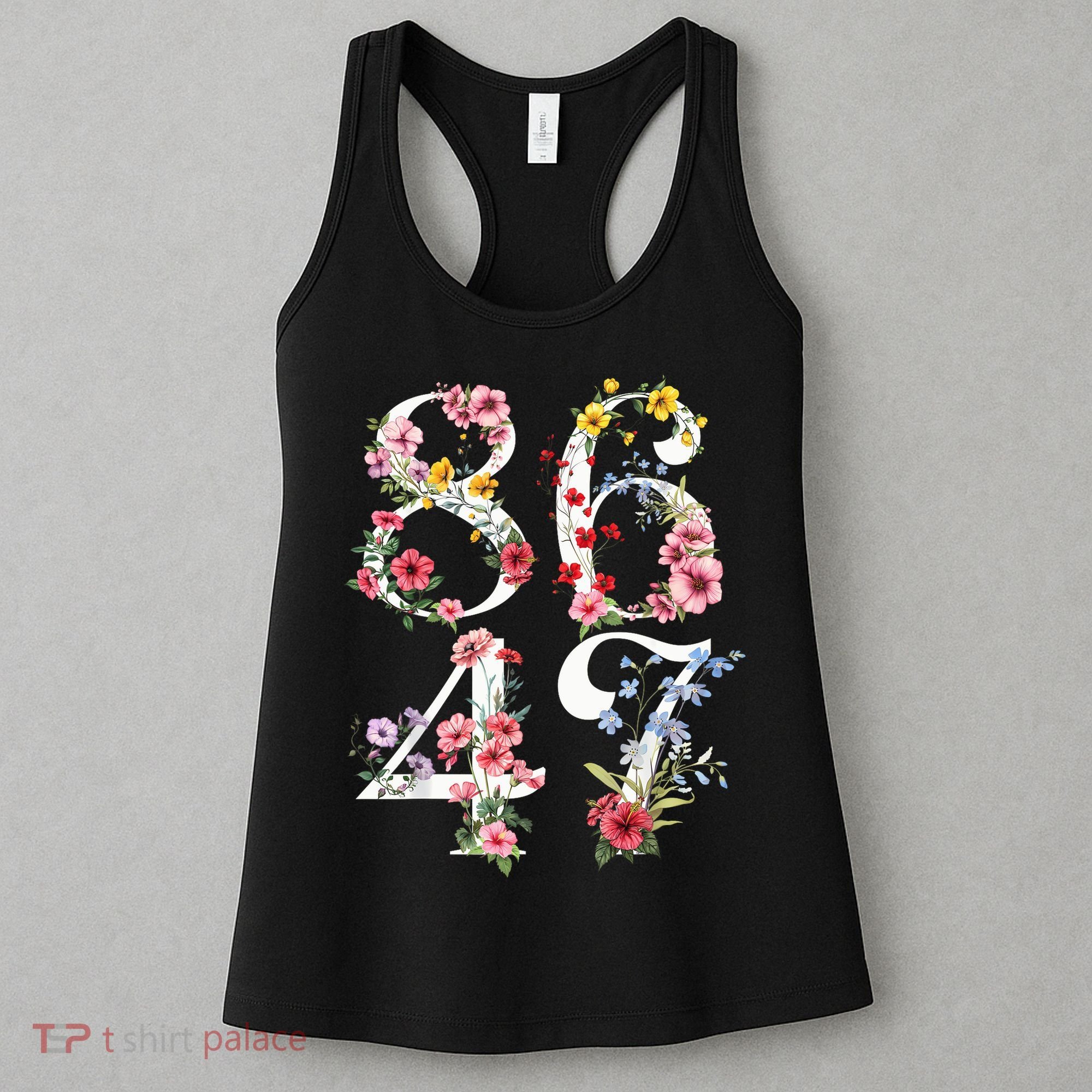 8647 Subtle Anti 45 47 Funny 86 47 Floral Boho Feminist Women's Tank Top