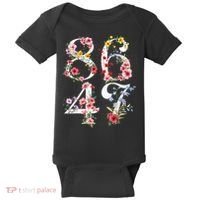 8647 Subtle Anti 45 47 Funny 86 47 Floral Boho Feminist Baby Bodysuit thumb 0