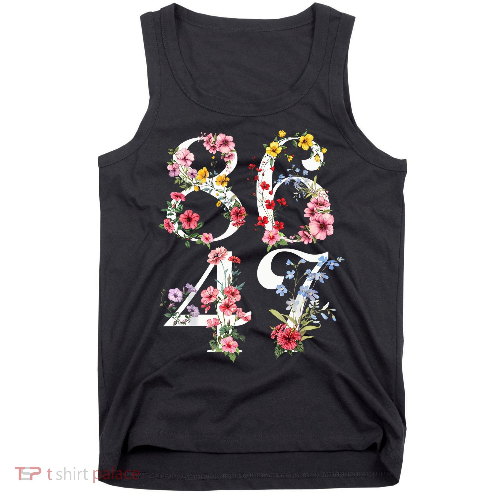 8647 Subtle Anti 45 47 Funny 86 47 Floral Boho Feminist Tank Top