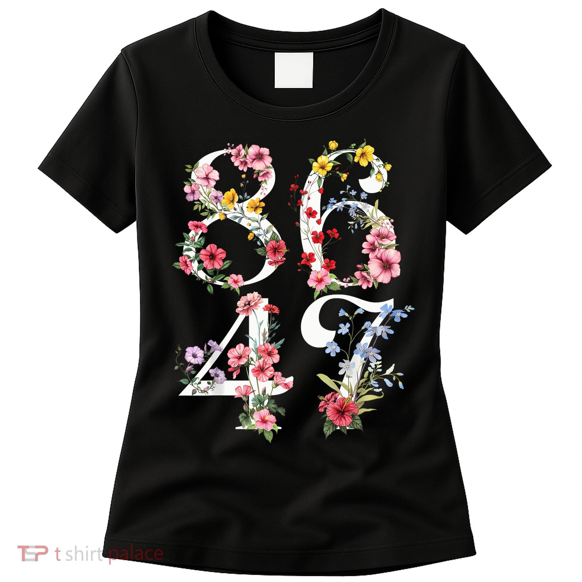 8647 Subtle Anti 45 47 Funny 86 47 Floral Boho Feminist Women's T-Shirt