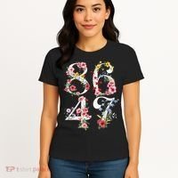 8647 Subtle Anti 45 47 Funny 86 47 Floral Boho Feminist Women's T-Shirt thumb 4