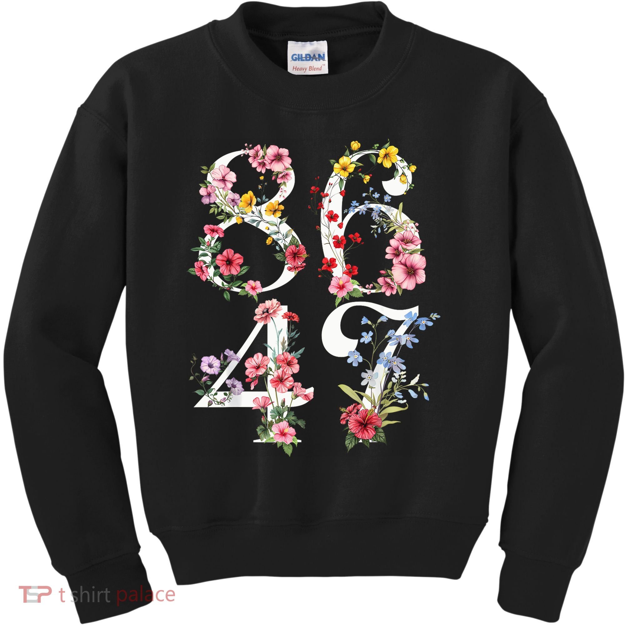 8647 Subtle Anti 45 47 Funny 86 47 Floral Boho Feminist Kids Sweatshirt