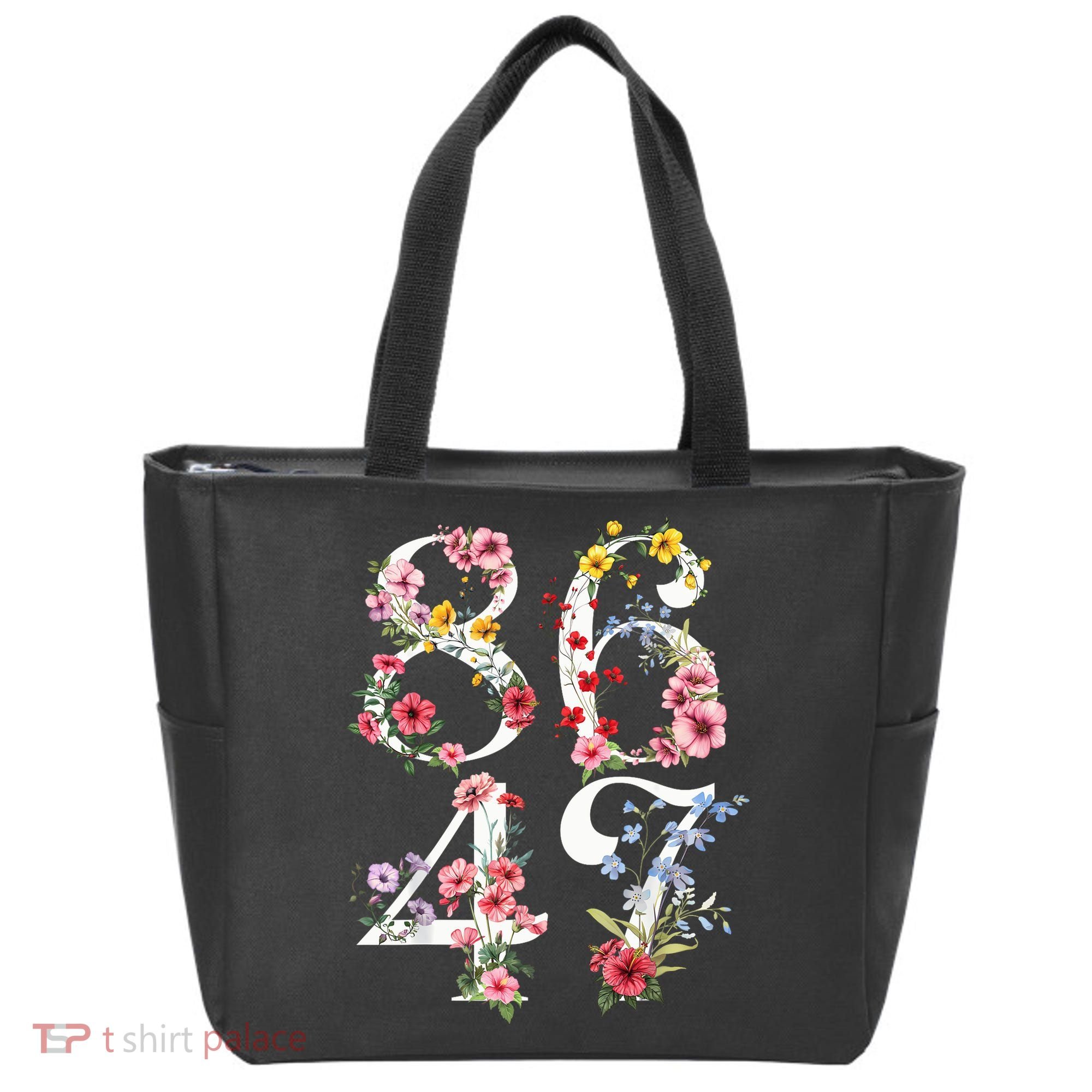 8647 Subtle Anti 45 47 Funny 86 47 Floral Boho Feminist Tote Bag