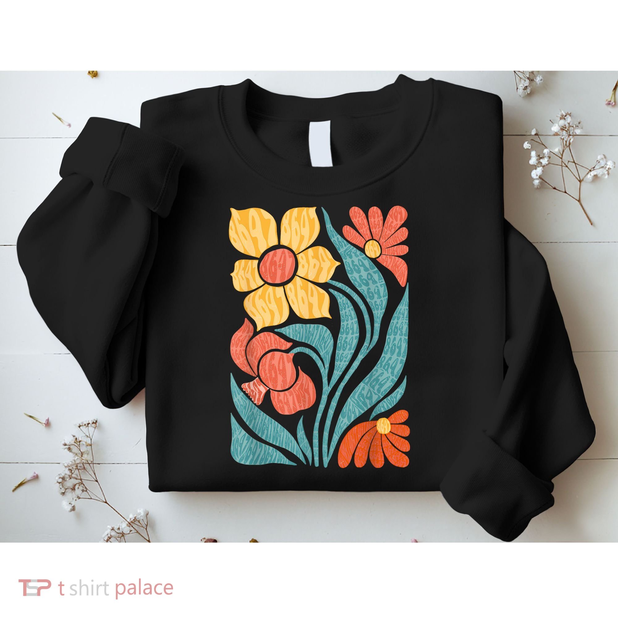 8647 Subtle Anti Trump Floral Boho Sweatshirt